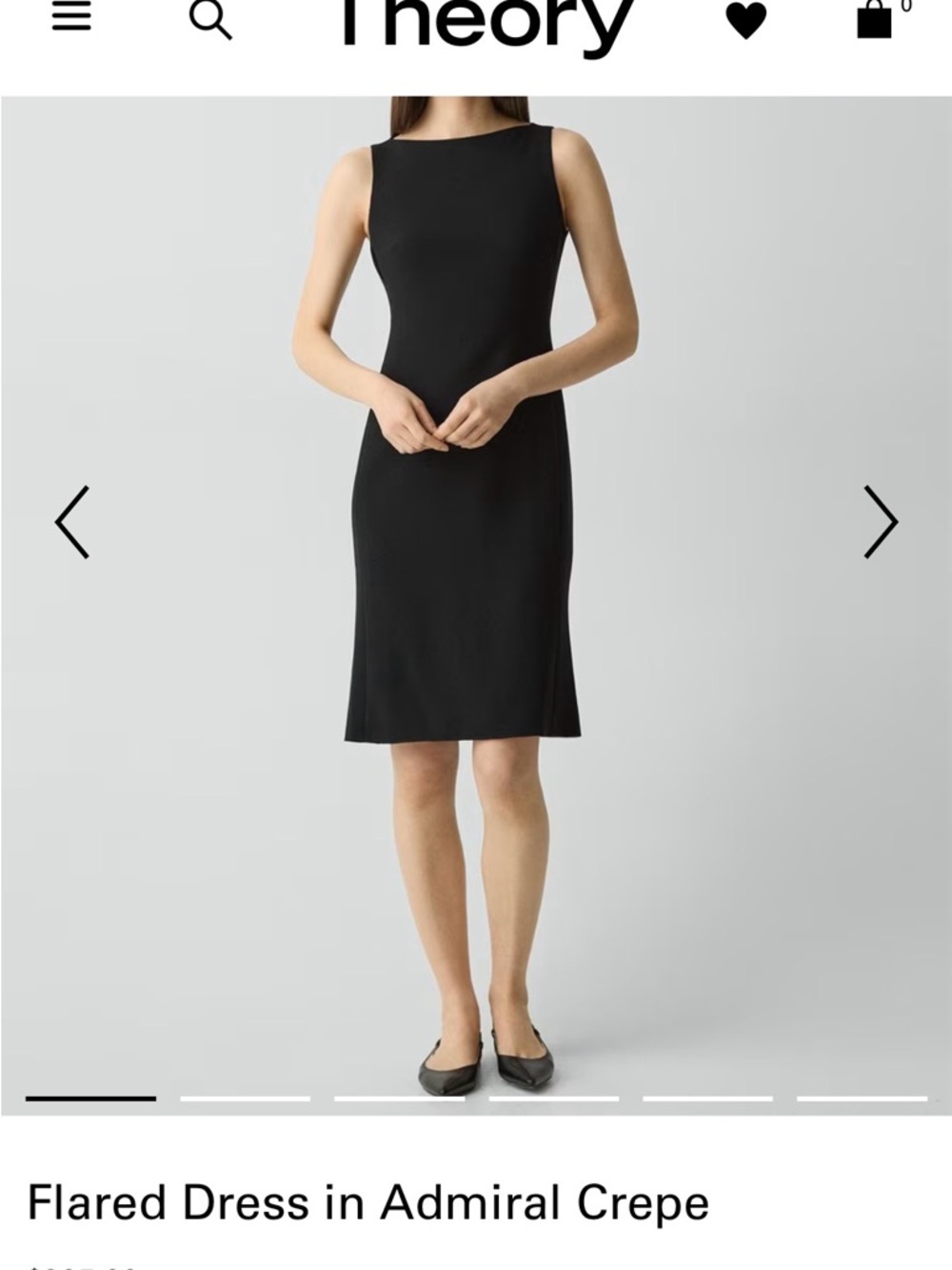 NWT Theory Black Sleeveless Mermaid Admiral Crepe Dress Size 8